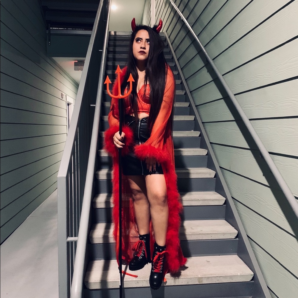 Sheer red robe